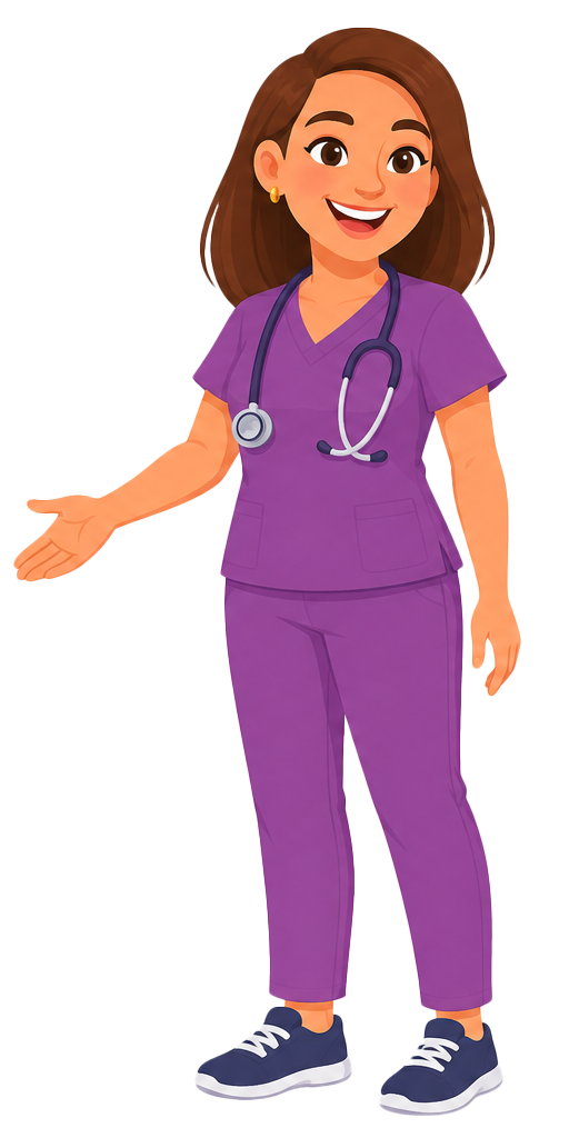 Suvi, Suvida's nurse mascot, welcomes you